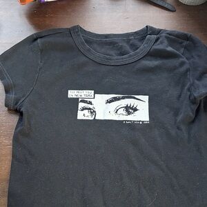 Black Graphic Cropped T-Shirt